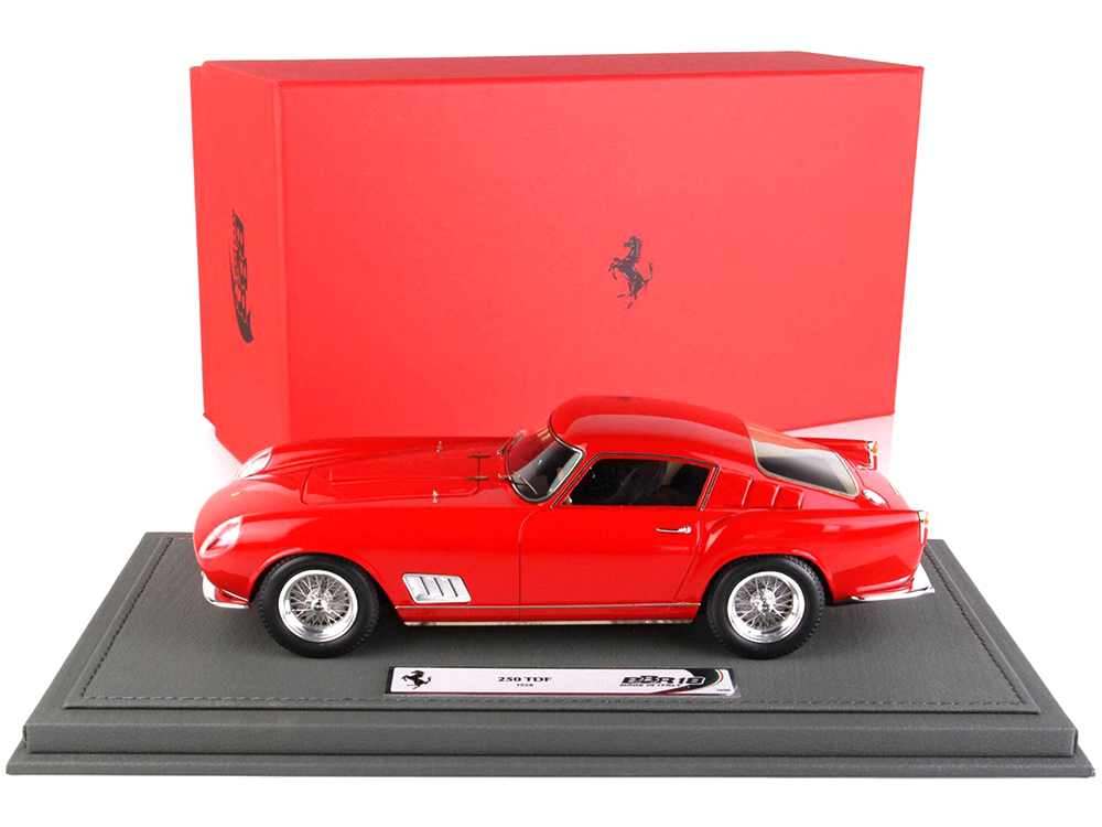 1958 Ferrari 250 TDF "Faro Carenato" Red with DISPLAY CASE Limited Edition to 99 pieces Worldwide 1/18 Model Car by BBR