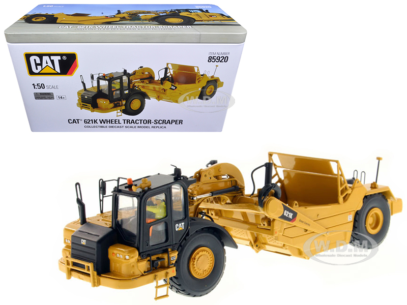 Image of CAT Caterpillar 621K Wheel Tractor Scraper with Operator "High Line Series" 1/50 Diecast Model by Diecast Masters