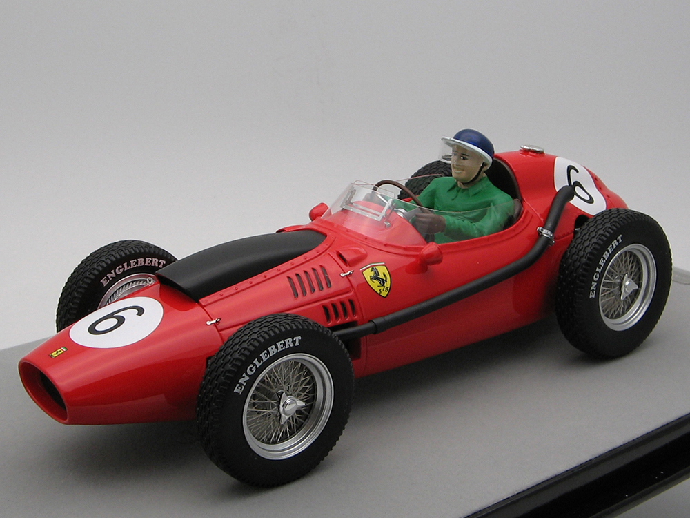 Ferrari Dino 246 #6 Mike Hawthorn 2nd Place Formula One F1 Moroccan GP (1958) with Driver Figure Mythos Series Limited Edition to 115 pieces Worldwide 1/18 Model Car by Tecnomodel
