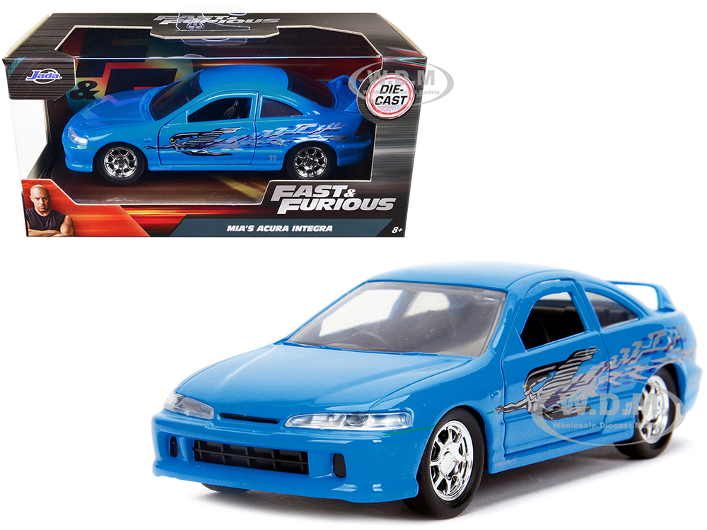 Mias Acura Integra Light Blue With Graphics Fast & Furious Movie 1/32 Diecast Model Car By Jada