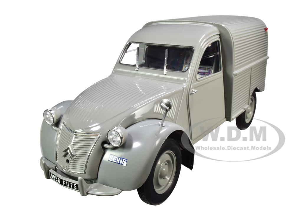 Image of 1957 Citroen 2CV Fourgonnette Van Gray 1/18 Diecast Model by Norev