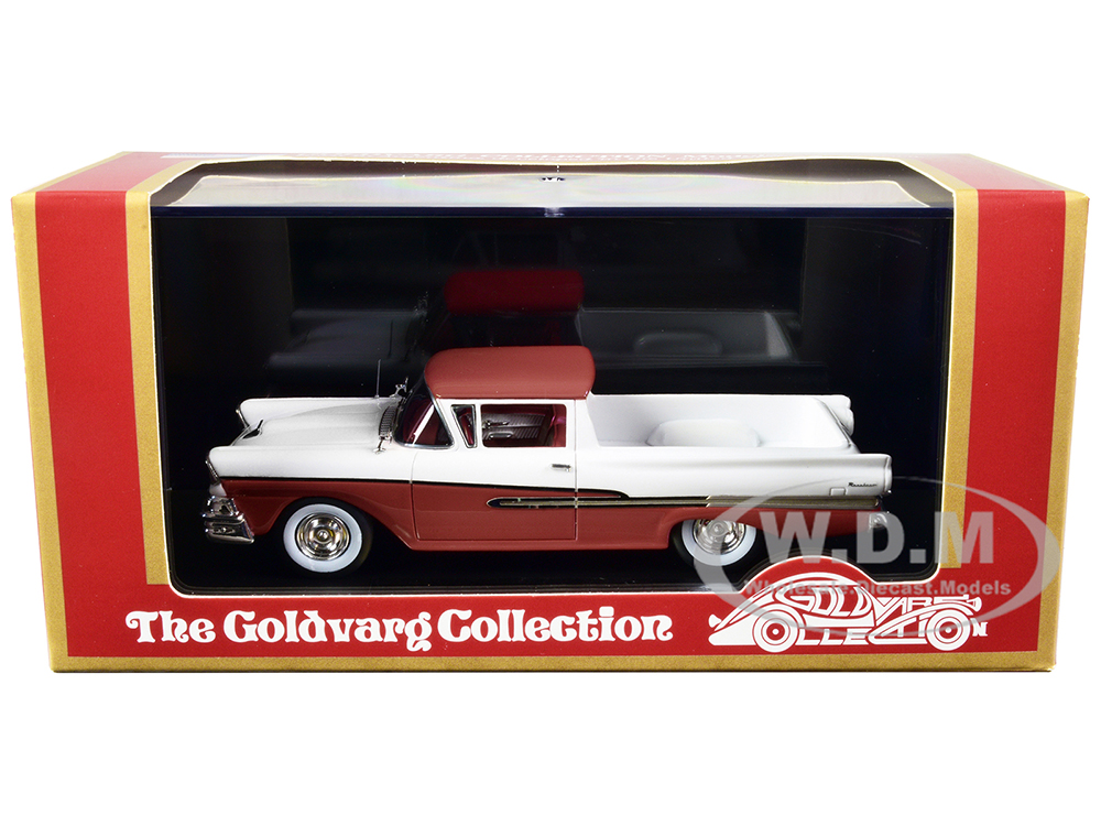 1958 Ford Ranchero Torch Red and White with Red Interior Limited Edition to 180 pieces Worldwide 1/43 Model Car by Goldvarg Collection