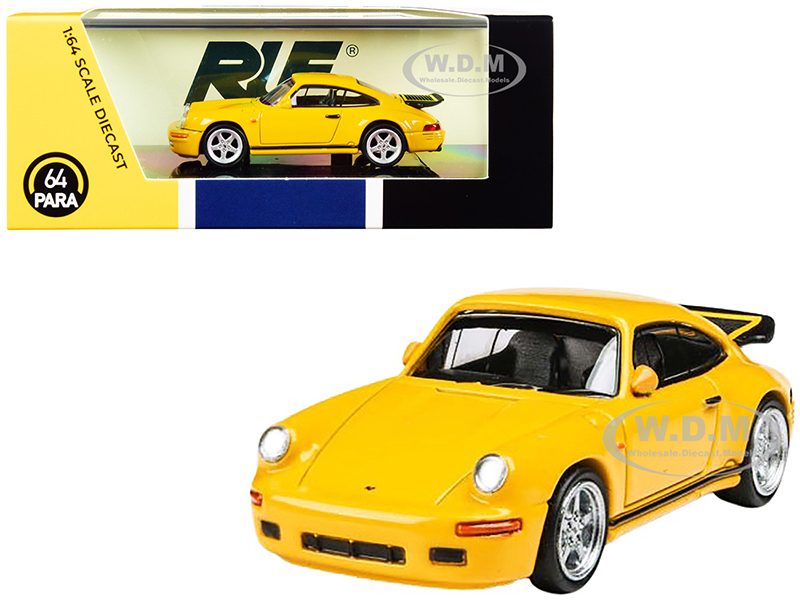 1987 RUF CTR Yellowbird Blossom Yellow 1/64 Diecast Model Car by Paragon Models