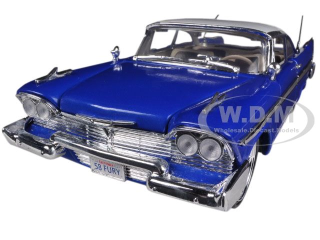 1958 Plymouth Fury Blue Custom 1/18 Diecast Car Model By Motormax