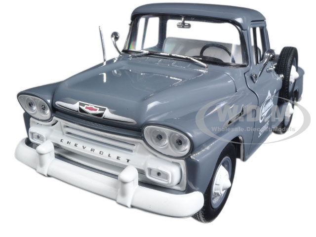 1958 Chevrolet Apache Stepside Truck Granite Gray 1/24 Diecast Model Car By M2 Machines