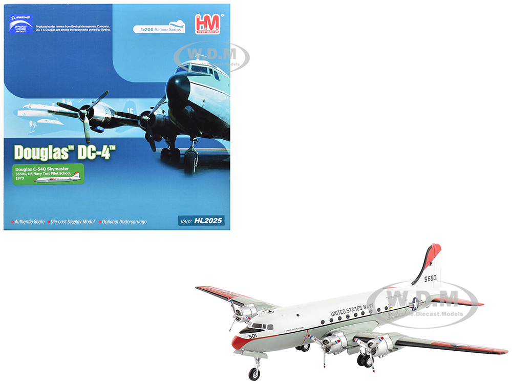Douglas C-54Q Skymaster Transport Aircraft US Navy Test Pilot School (1973) United States Navy Airliner Series 1/200 Diecast Model by Hobby Master