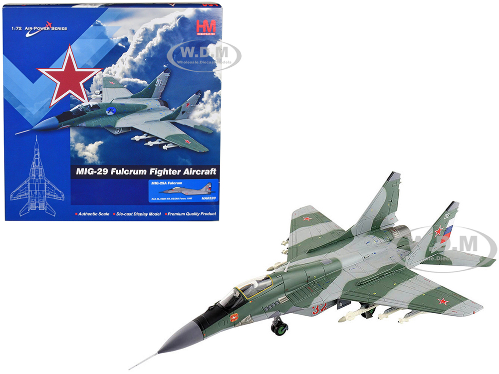 Mikoyan MIG-29A Fulcrum Fighter Aircraft 906th FR USSAR Force Russian Air Force (1997) Air Power Series 1/72 Diecast Model by Hobby Master