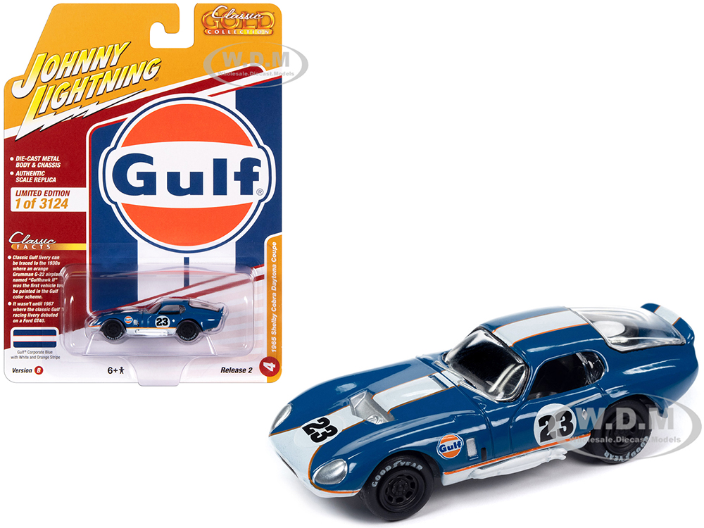 1965 Shelby Cobra Daytona Coupe 23 Dark Blue with White and Orange Stripes 