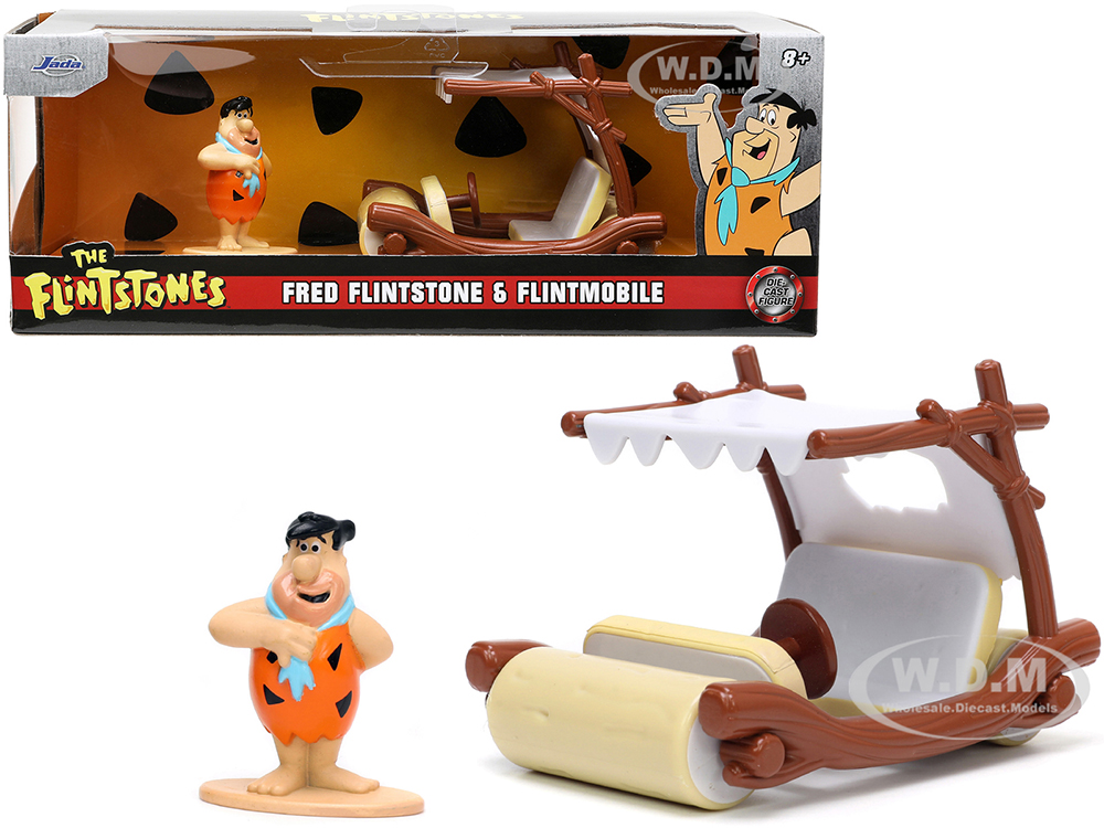 Flintmobile with Fred Flintstone Diecast Figurine 