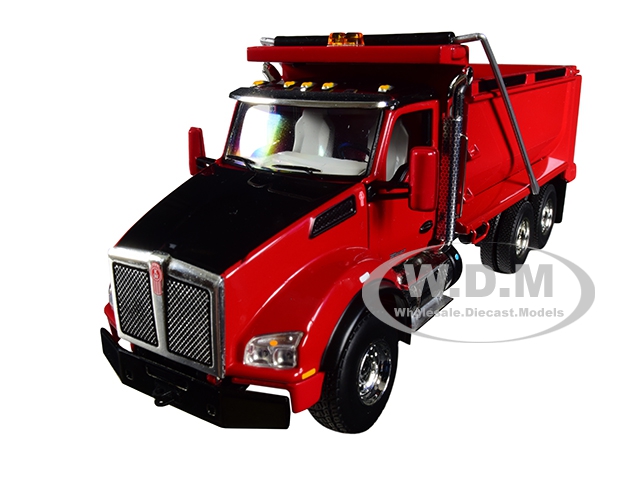 Kenworth T880 Tandem Axle Dump Truck Red 1/50 Diecast Model By First Gear