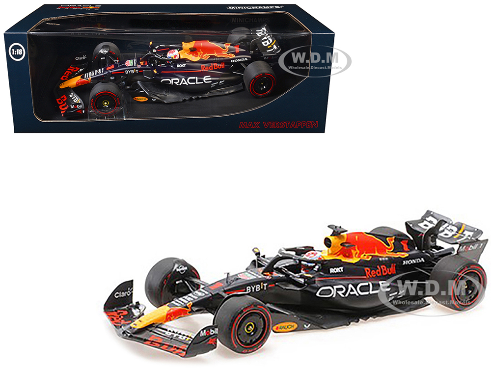 Red Bull Racing RB19 1 Max Verstappen "Oracle" 2nd Place F1 Formula One Sprint Race "Qatar GP" (2023) with Driver Limited Edition to 480 pieces World