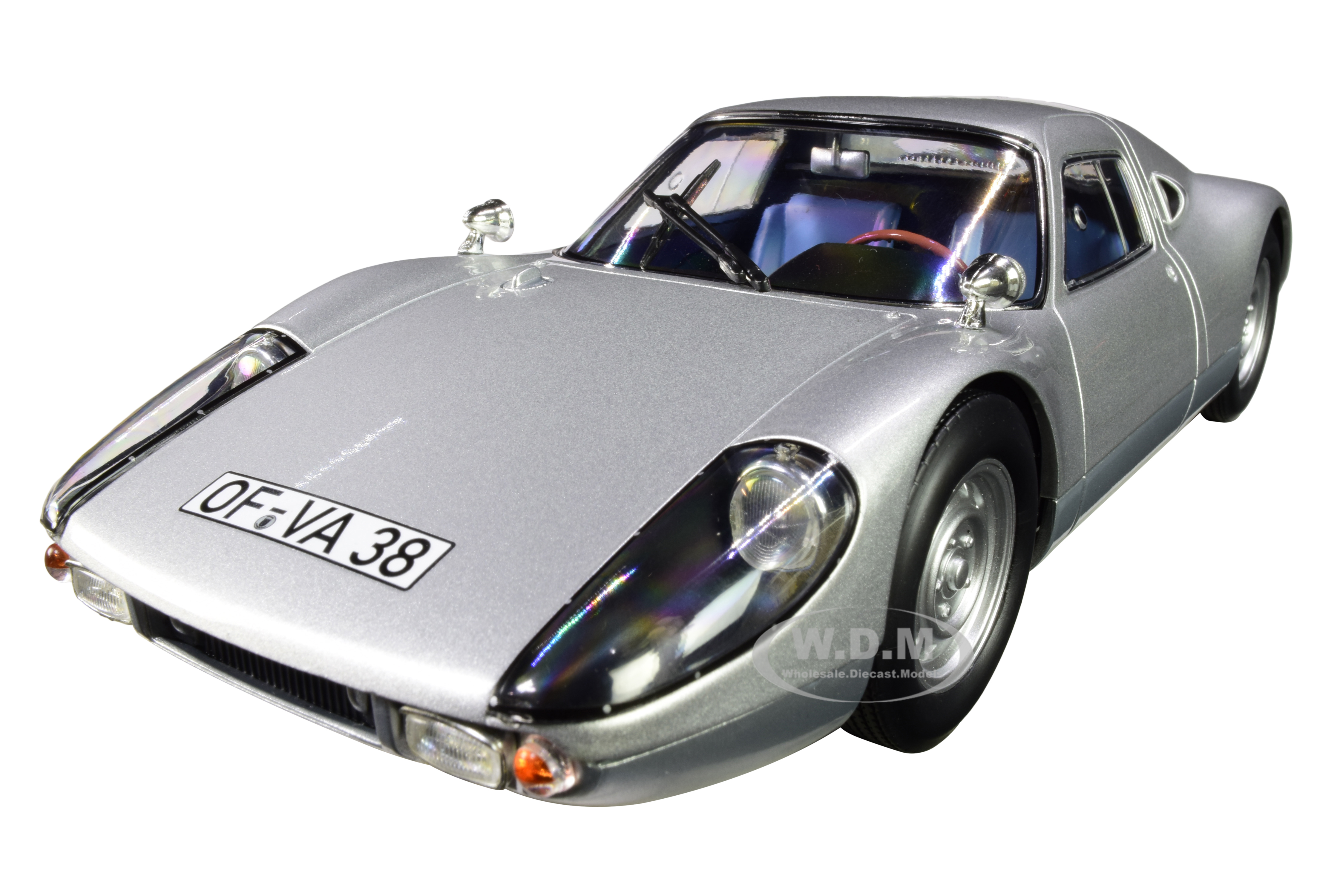 1964 Porsche Carrera 904 Gts Silver With Blue Interior 1/18 Diecast Model Car By Norev