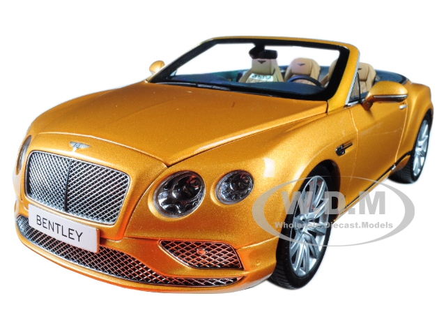 2016 Bentley Continental Gt Convertible Lhd Sunburst Gold 1/18 Diecast Model Car By Paragon