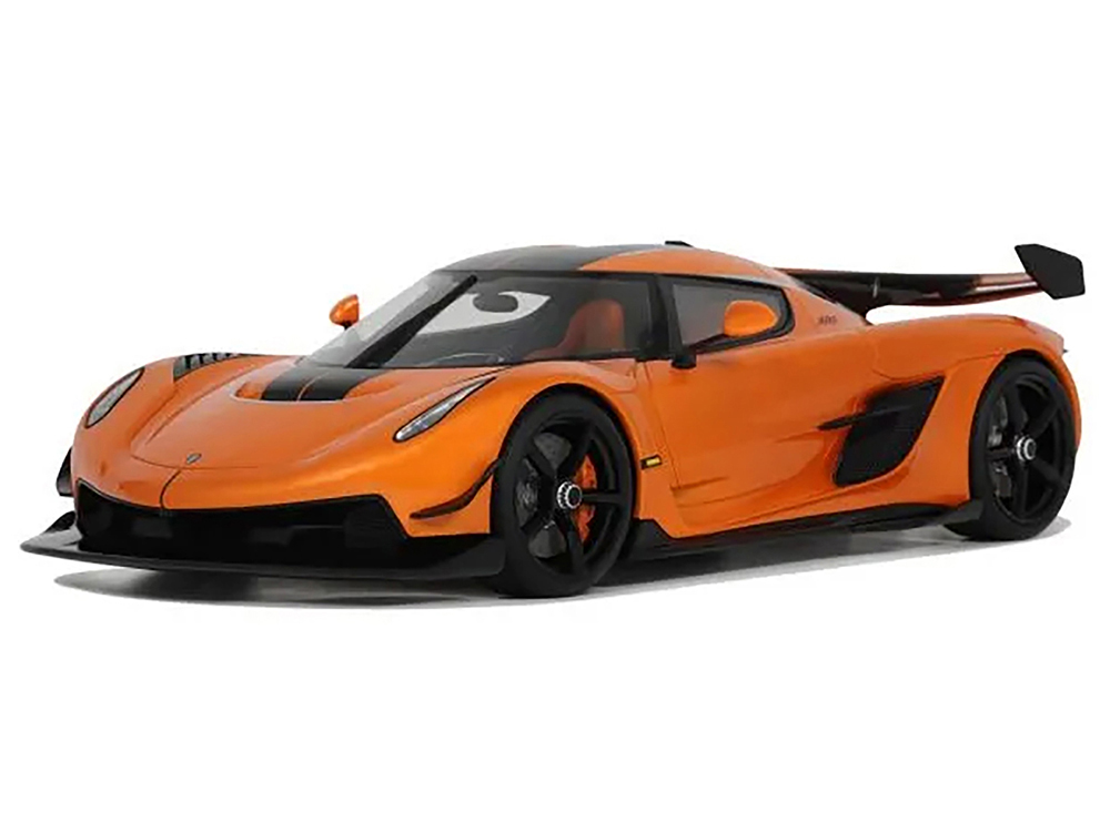 Koenigsegg Jesko Attack Orange Metallic with Black Stripes 1/18 Model Car by GT Spirit