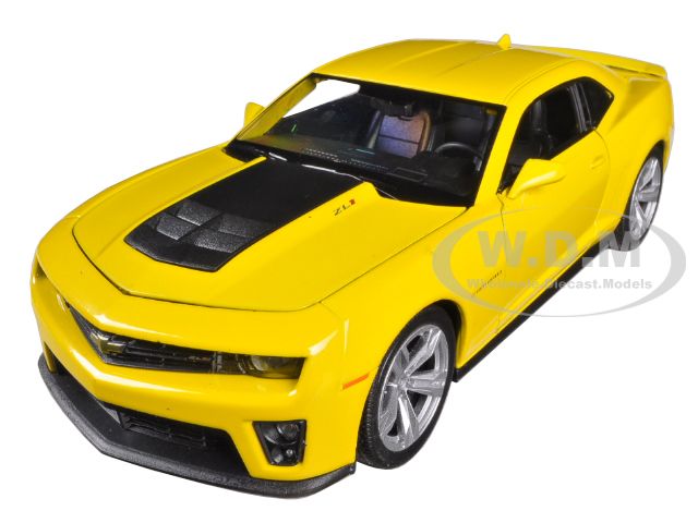 Image of Chevrolet Camaro ZL1 Yellow 1/24 Diecast Car Model by Welly