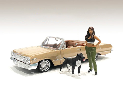 "Lowriderz" Figurine IV and a Dog for 1/18 Scale Models by American Diorama