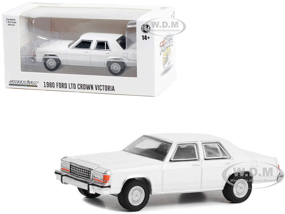 1980-1991 Ford LTD Crown Victoria Police White "Hot Pursuit" "Hobby Exclusive" Series 1/64 Diecast Model Car by Greenlight
