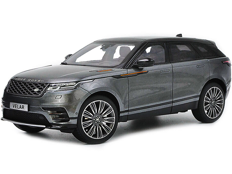 Land Rover Range Rover Velar First Edition Gray Metallic with Black Top 1/18 Diecast Model Car by LCD Models