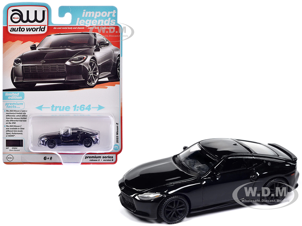 2023 Nissan Z Black Diamond Import Legends Series 1/64 Diecast Model Car by Auto World
