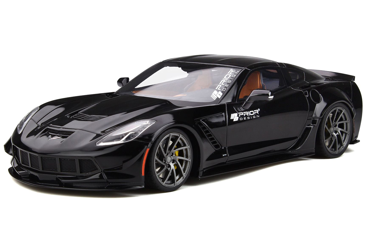 Image of Chevrolet Corvette C7 Prior Design Black 1/18 Model Car by GT Spirit
