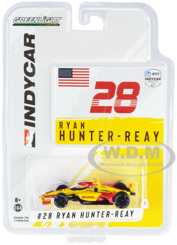 Dallara IndyCar 28 Ryan Hunter-Reay "DHL" Andretti Autosport "NTT IndyCar Series" (2021) 1/64 Diecast Model Car by Greenlight