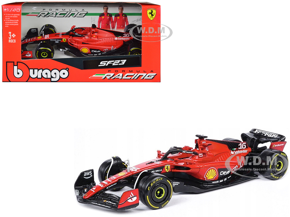 Ferrari SF-23 16 Charles Leclerc "Formula One F1 World Championship" (2023) "Formula Racing" Series 1/43 Diecast Model Car by Bburago