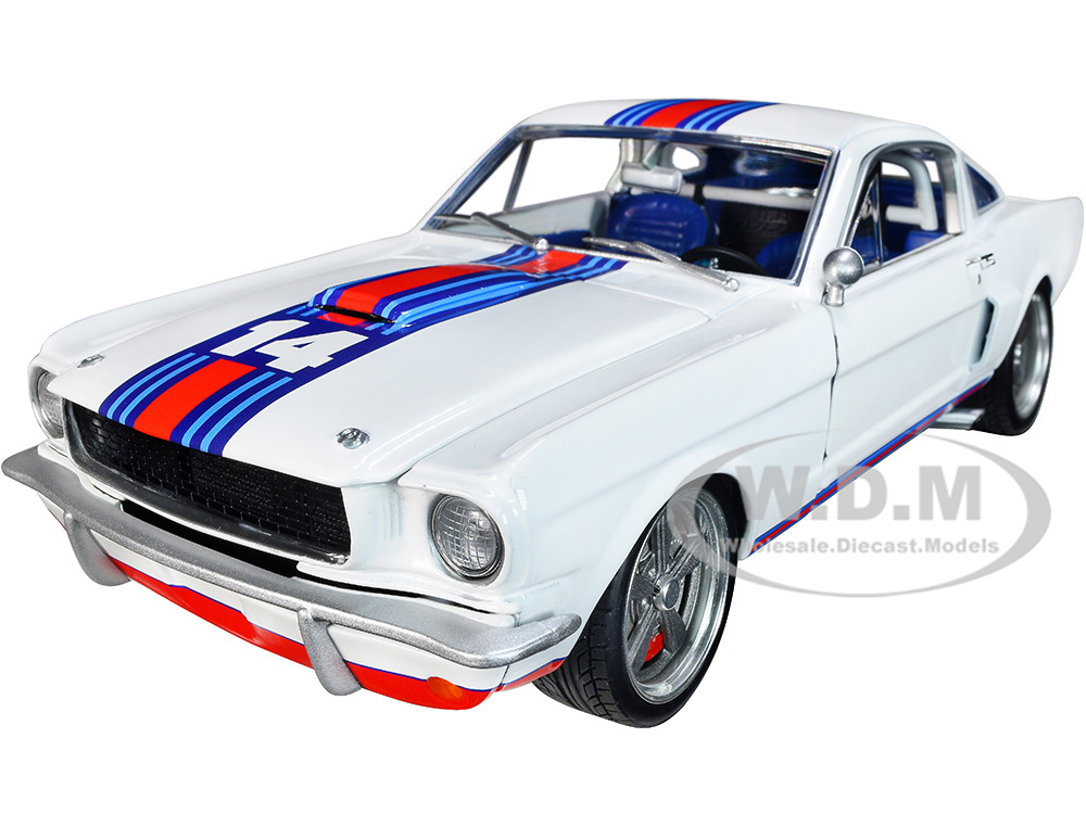 1965 Shelby GT350R Street Fighter #14 White with Red and Blue Stripes Le Mans Limited Edition to 1176 pieces Worldwide 1/18 Diecast Model Car by ACME