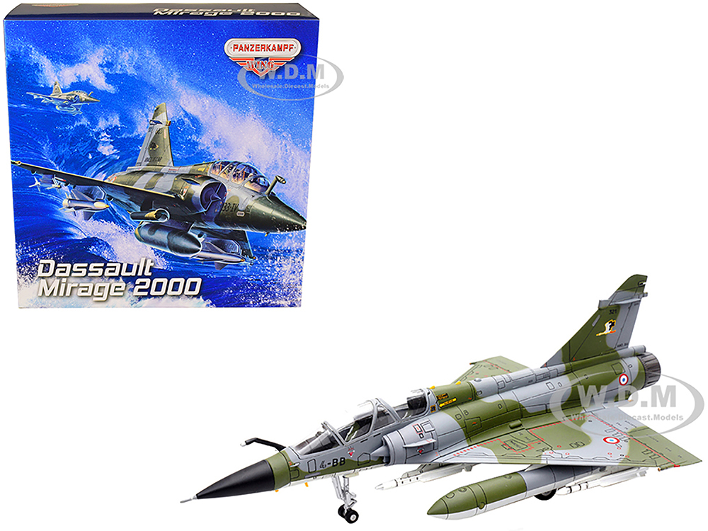 Dassault Mirage 2000N Fighter Plane Camouflage French Air Force - ArmÃ©e de lâ€™Air with Missile Accessories Wing Series 1/72 Diecast Model by Panzerkampf