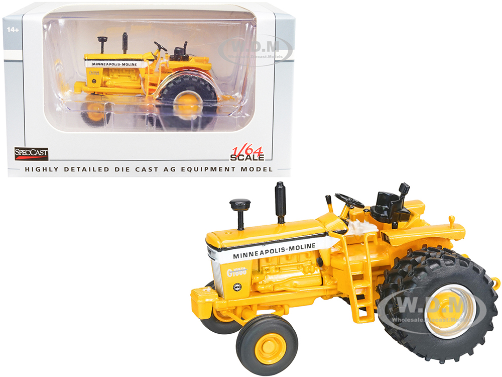 Minneapolis Moline G1000 Vista Wide Front Tractor with Dual Wheels Yellow 1/64 Diecast Model by SpecCast