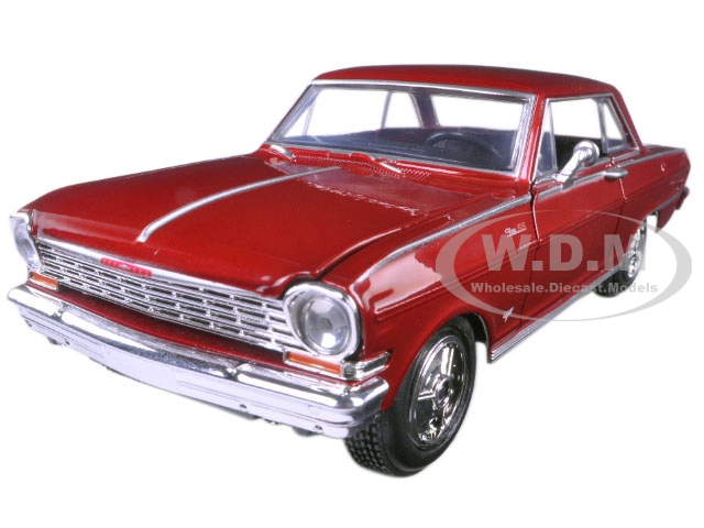 1964 Chevrolet Nova SS Burgundy Muscle Car Collection 1/25 Diecast Model Car by New Ray