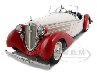 Image of 1935 Audi Front 225 Roadster White/Red 1/18 Diecast Model Car 1 of 4000 Made by CMC