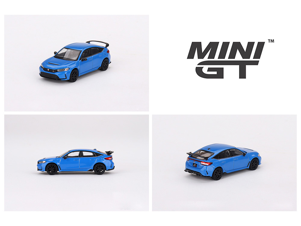 Honda Civic Type R Boost Blue Pearl 2023 1/64 Diecast Model Car by True Scale Miniatures