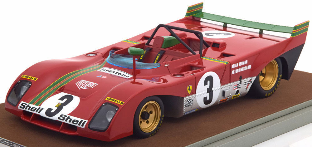 Ferrari 312 PB 3 1972 Winner 1000km SPA Arturo Merzario / D. Redman Limited Edition to 100pcs 1/18 Model Car by Tecnomodel
