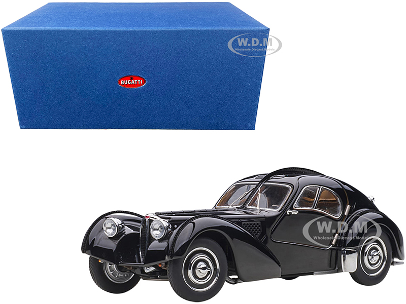 1938 Bugatti Type 57SC Atlantic with Disc Wheels Black 1/43 Diecast Model Car by Autoart