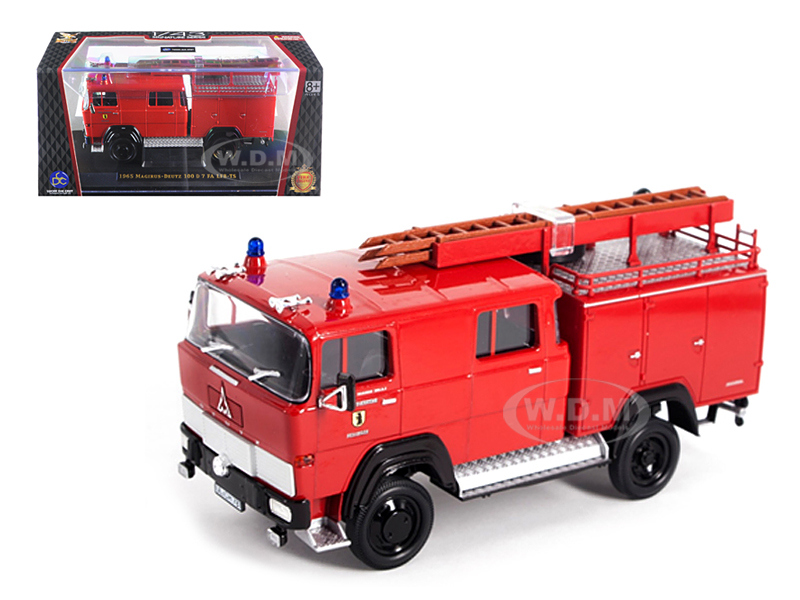 1965 Magirus Deutz 100 D 7fa Lf8-ts Red Fire Engine 1/43 Diecast Model By Road Signature