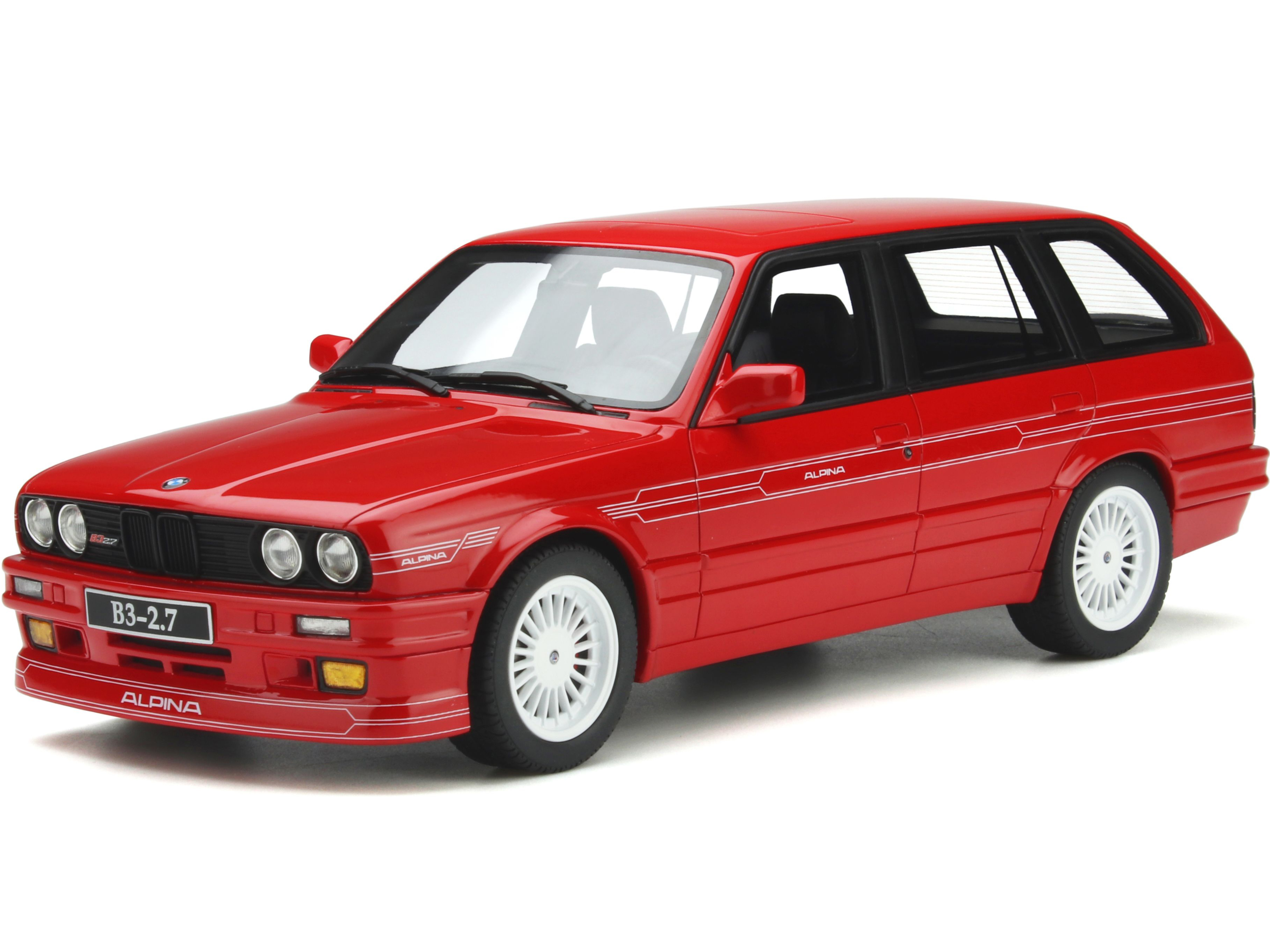 BMW Alpina B3 (E30) Touring 2.7 Brilliant Red Limited Edition to 3000 pieces Worldwide 1/18 Model Car by Otto Mobile