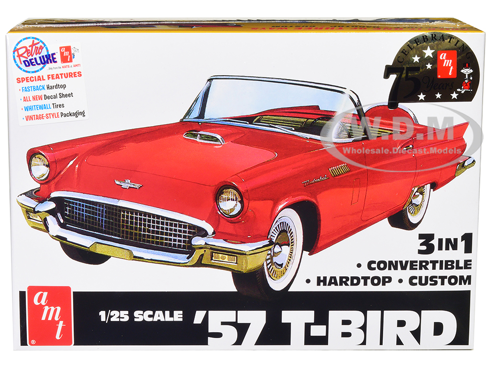 Skill 2 Model Kit 1957 Ford Thunderbird 3-in-1 Kit 1/25 Scale Model by AMT