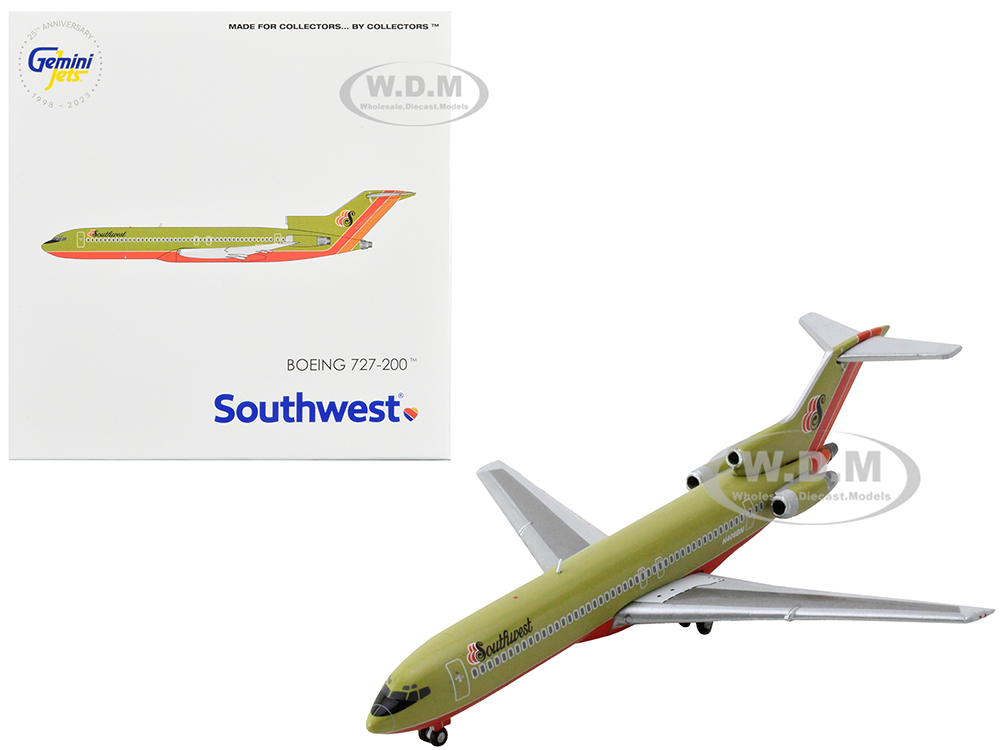 Boeing 727-200 Commercial Aircraft Southwest Airlines Gold with Red and Orange Stripes 1/400 Diecast Model Airplane by GeminiJets