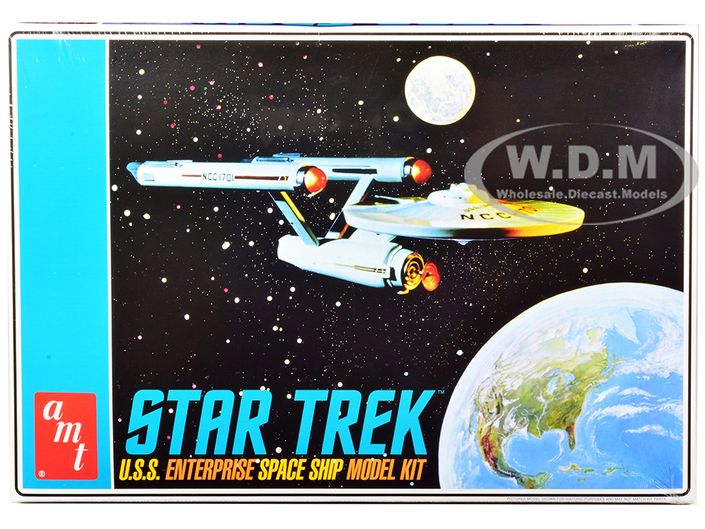 Skill 2 Model Kit U.S.S. Enterprise NCC-1701 Space Ship "Star Trek" 1/650 Scale Model by AMT