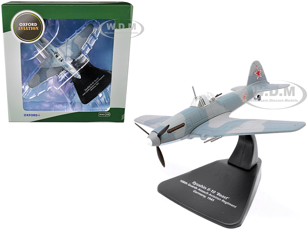 Ilyushin Il-10 "Beast" War Plane 108th Guards Assault Aviation Regiment Germany (1945) "Oxford Aviation" Series 1/72 Diecast Model Airplane by Oxford