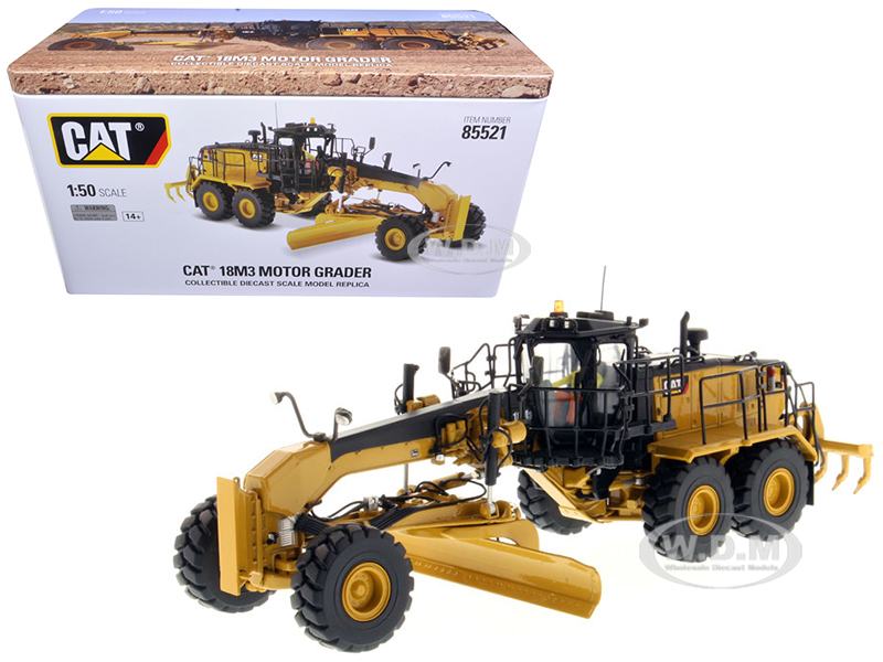 Image of CAT Caterpillar 18M3 Motor Grader with Operator "High Line Series" 1/50 Diecast Model by Diecast Masters