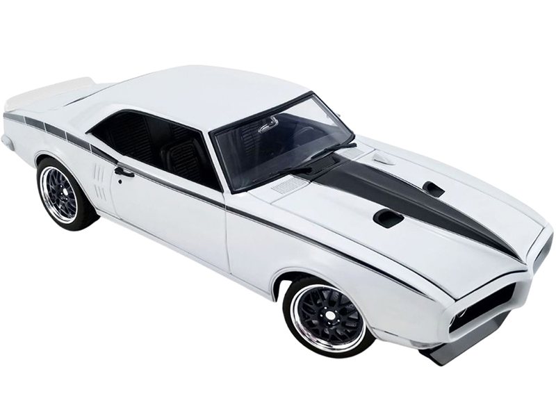 1968 Pontiac Firebird Street Fighter Cameo Ivory White with Black Stripes Limited Edition to 690 pieces Worldwide 1/18 Diecast Model Car by ACME