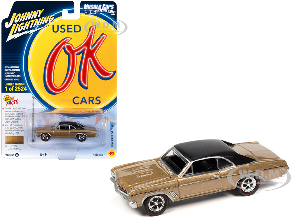 1967 Buick GS 400 Gold Mist Metallic with Matt Black Top Limited Edition to 2524 pieces Worldwide "OK Used Cars" 2023 Series 1/64 Diecast Model Car b