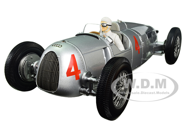 Auto Union Type C 1936 Automobile De Monaco Gp 2nd Place Achille Varzi 4 Limited Edition To 504pcs With Figure 1/18 Diecast Model Car By Minichamps