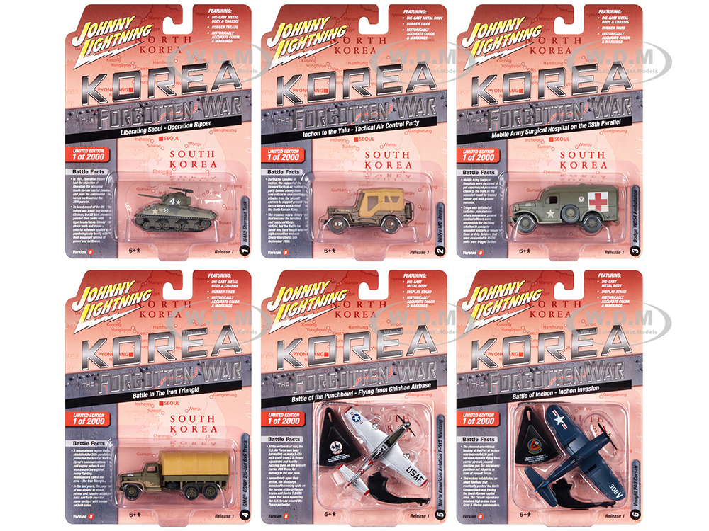 Korea: The Forgotten War Military Set B of 6 pieces 2023 Release 1 Limited Edition to 2000 pieces Worldwide Diecast Models by Johnny Lightning
