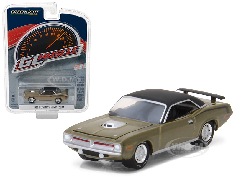 1970 Plymouth Hemi Cuda Citron Gold Greenlight Muscle Series 19 1/64 Diecast Model Car By Greenlight