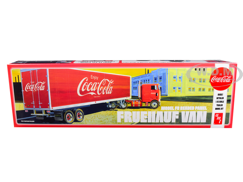 Skill 3 Model Kit Fruehauf FB Beaded Panel Van Trailer Coca-Cola 1/25 Scale Model By AMT