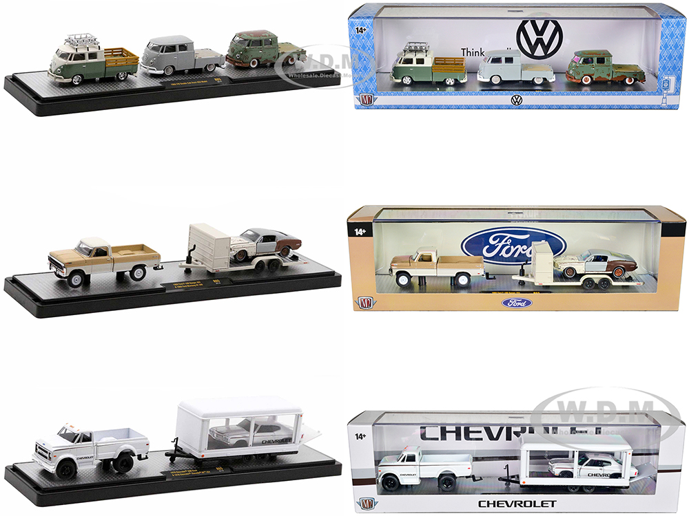 Auto Haulers Set of 3 Trucks Release 65 Limited Edition to 9000 pieces Worldwide 1/64 Diecast Models by M2 Machines