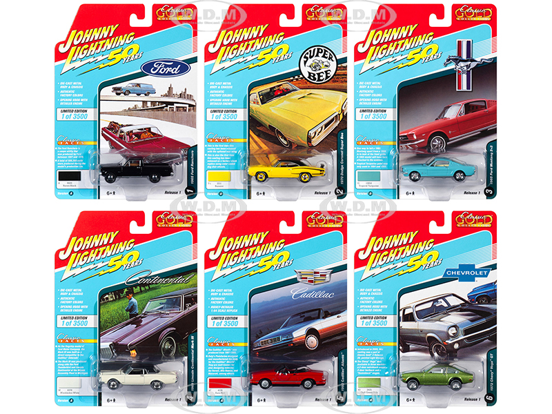 "Classic Gold" 2019 Release 1 Set A of 6 Cars 1/64 Diecast Models by Johnny Lightning