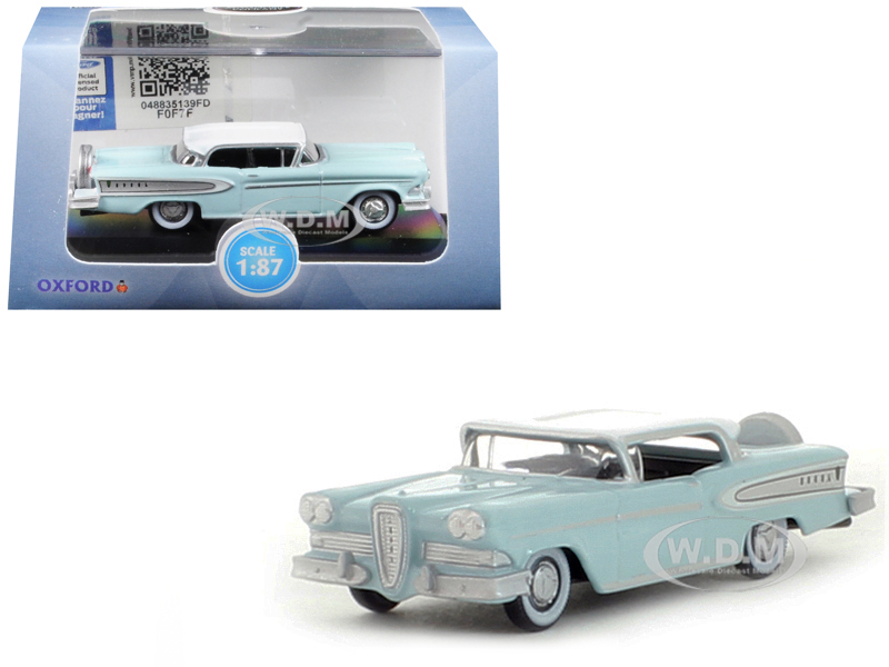1958 Edsel Citation Ice Green With Snow White Top 1/87 (ho) Scale Diecast Model Car By Oxford Diecast